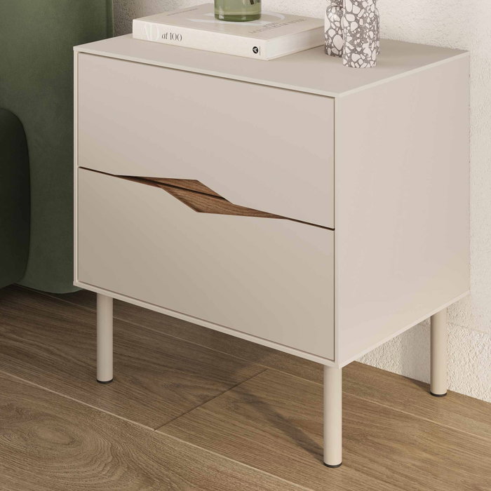 Hanah Home Marquise Mesita de Noche en Arenisca y Oud Profundo